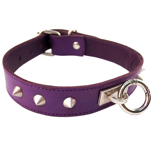 Rouge Garments Studded Collar – Leather Adjustable 19 Inch Collar