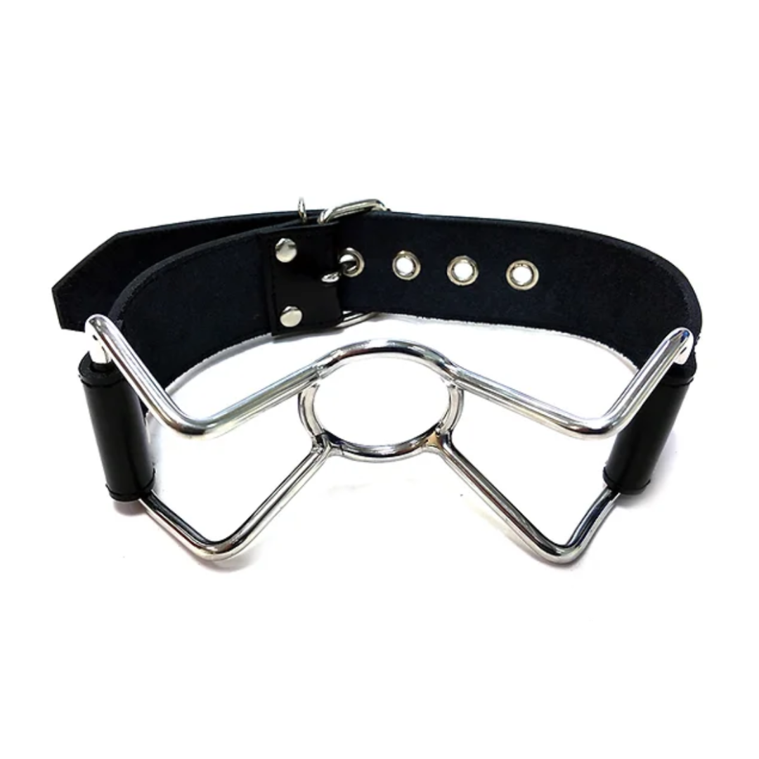 Rouge Leather Spider Gag (Black) – Adjustable Leather Bondage Gag