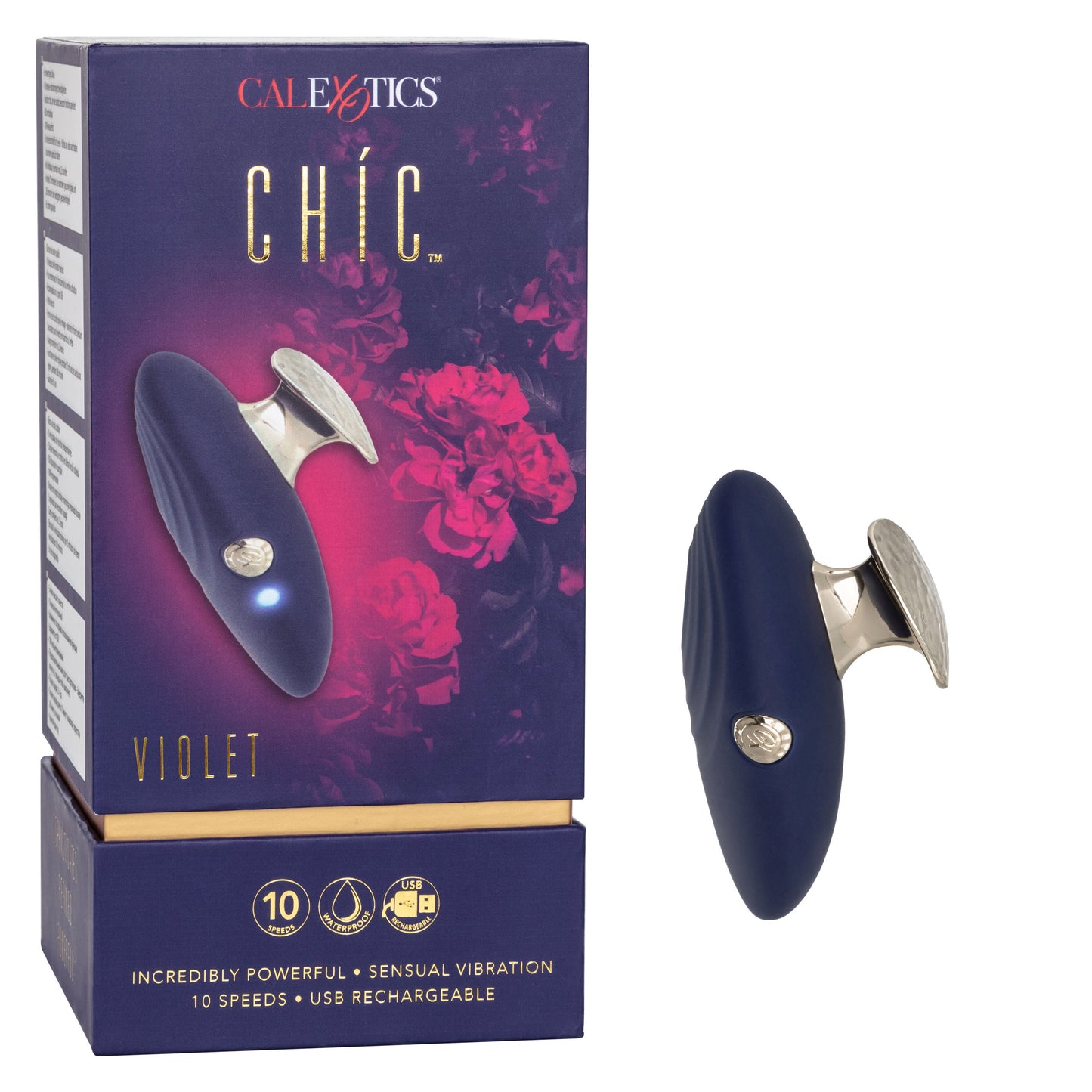 Chic Violet Handheld Massager in Deep Violet with 10 Vibration Speeds and Waterproof Design