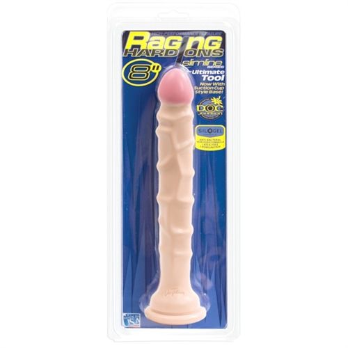 Raging Hard Ons Slimline 8 Inch Suction Cup Dong White