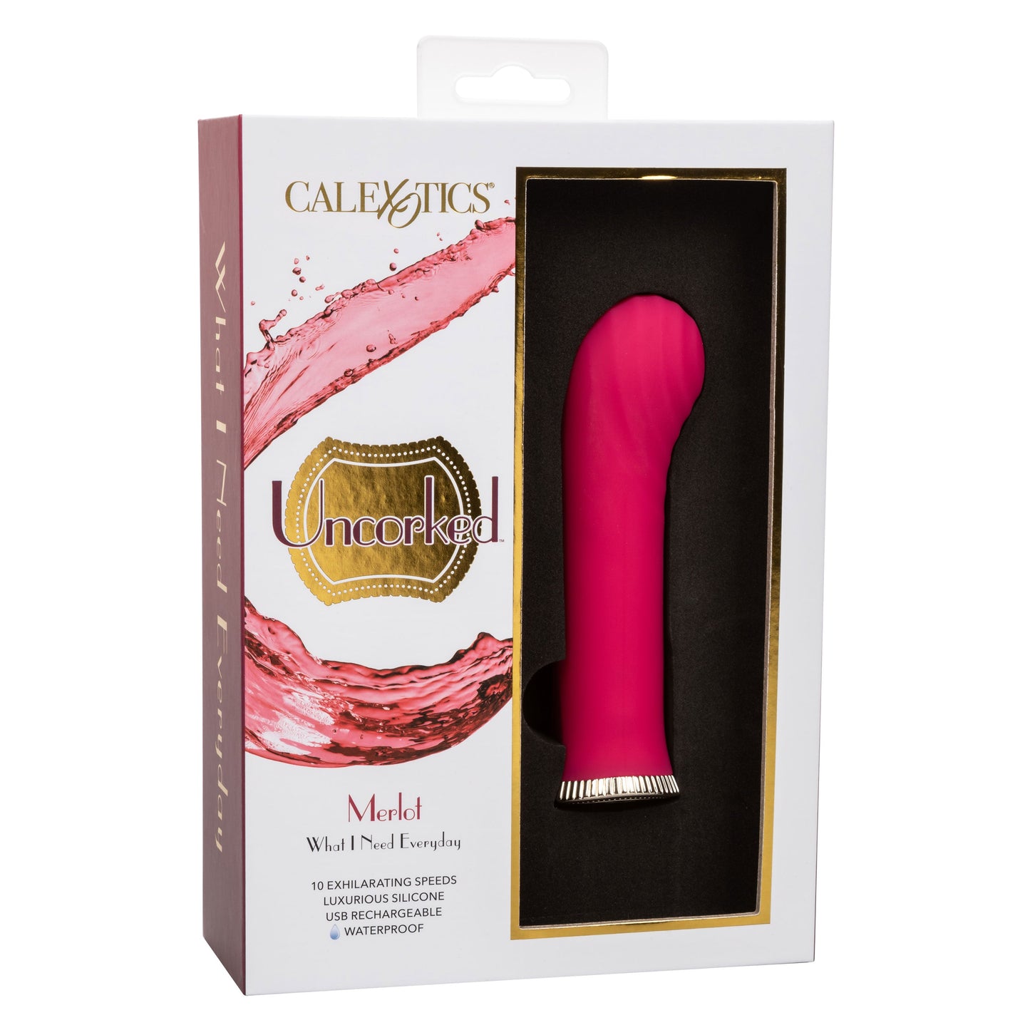 Uncorked Merlot Mini Massager Vibrator in Pink with 10 Speeds and 3-Inch Silicone Personal Vibrator