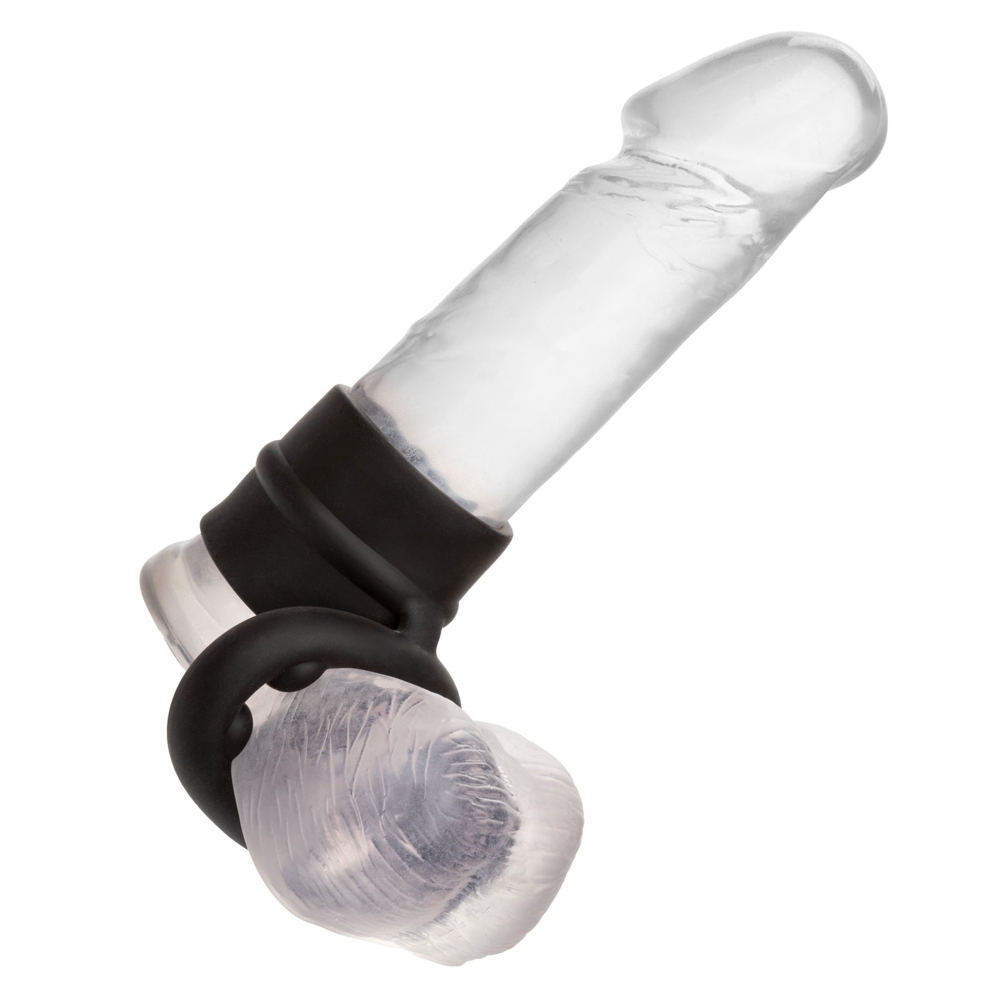 Alpha Liquid Silicone Dual Magnum Ring Black Stretchy Comfortable Size