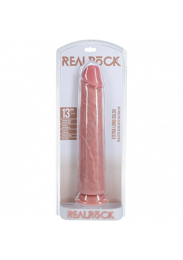 RealRock Extra Long No Balls 13 Inch Realistic Dildo with Suction Cup Pink