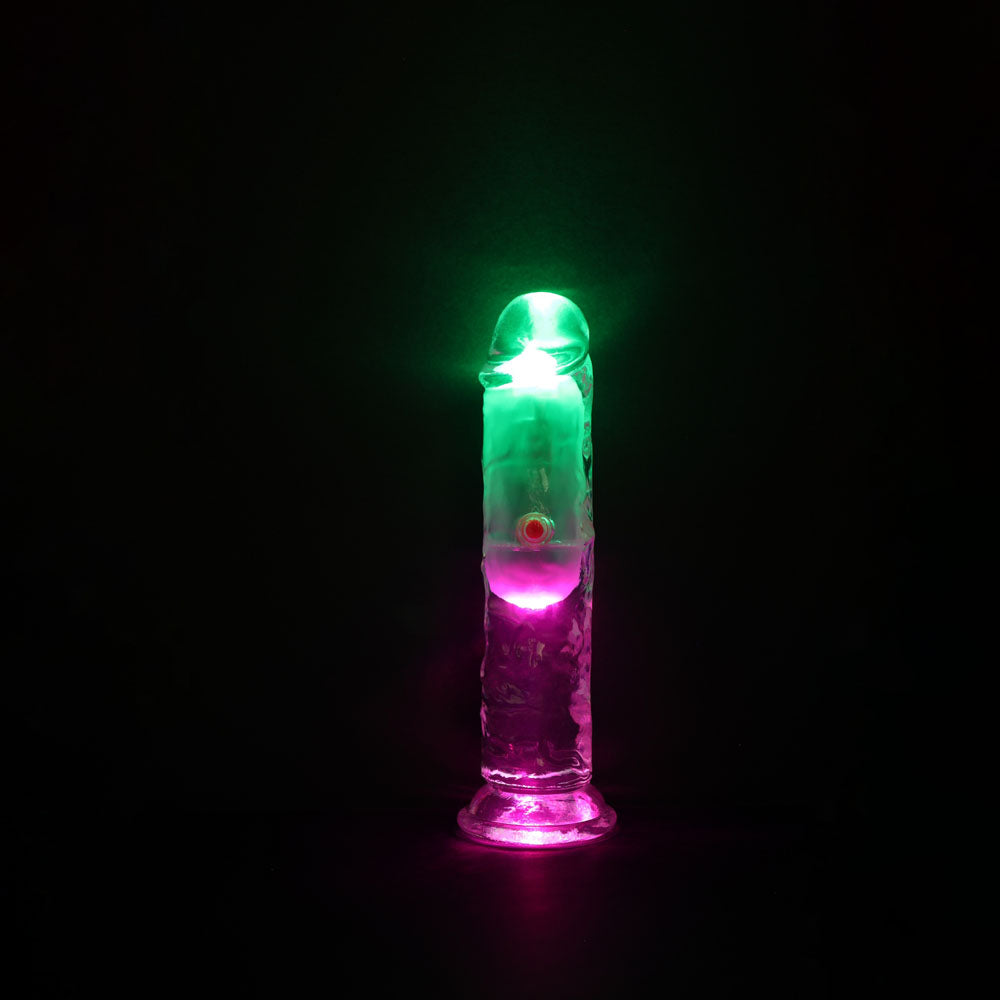 Realrock 6 Inch Clear Wireless LED Vibrating Dong