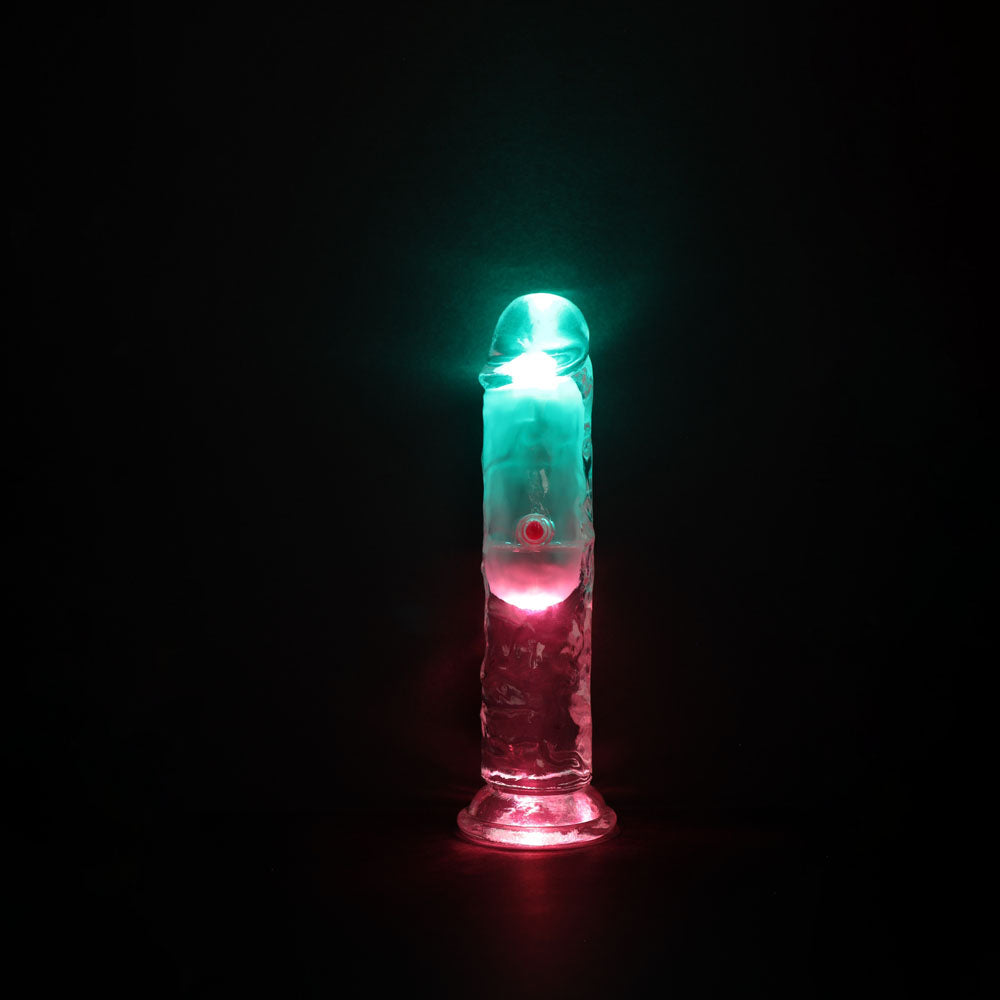 Realrock 6 Inch Clear Wireless LED Vibrating Dong