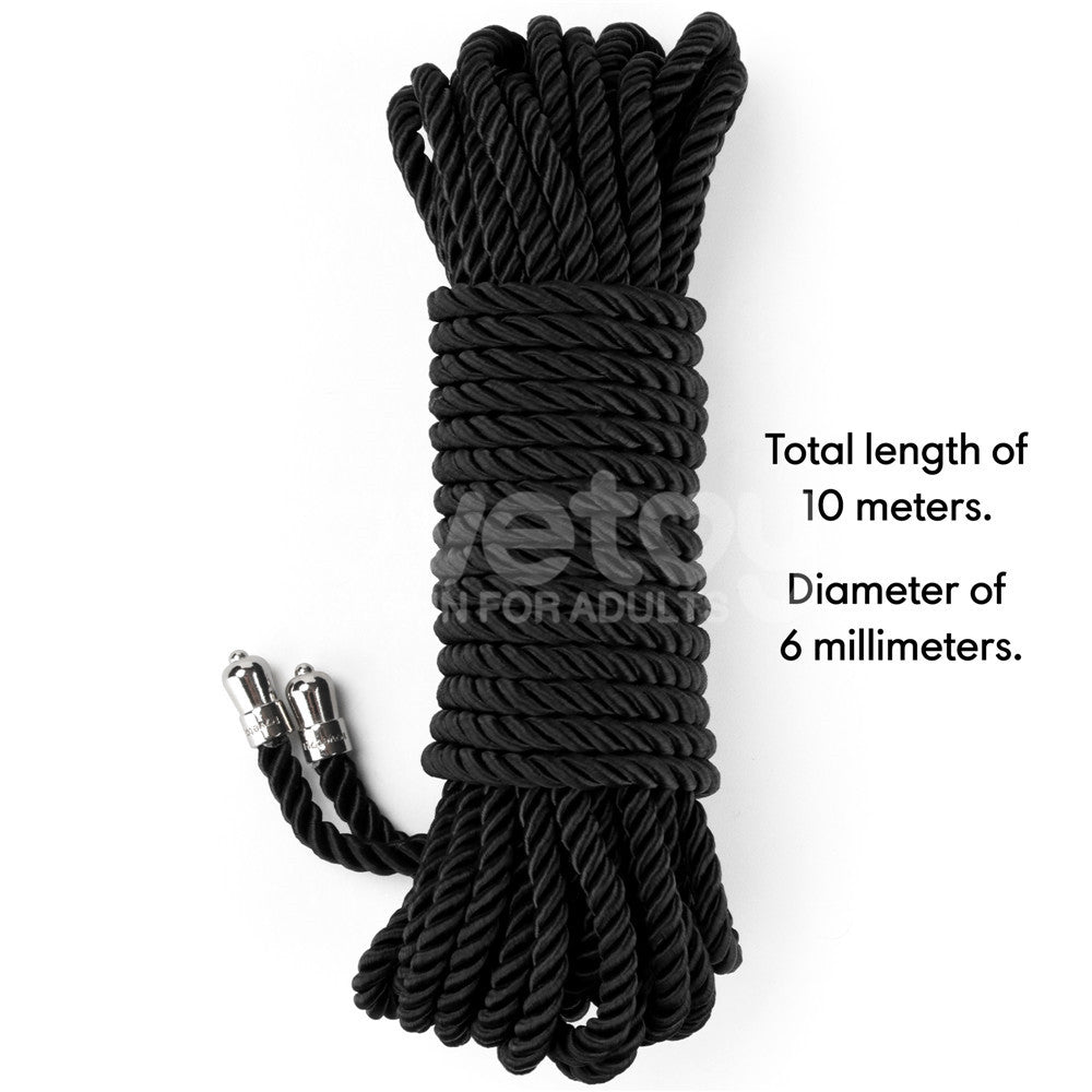 Rebellion Reign Ebony Silky Bondage Rope – 10 Meter Rope