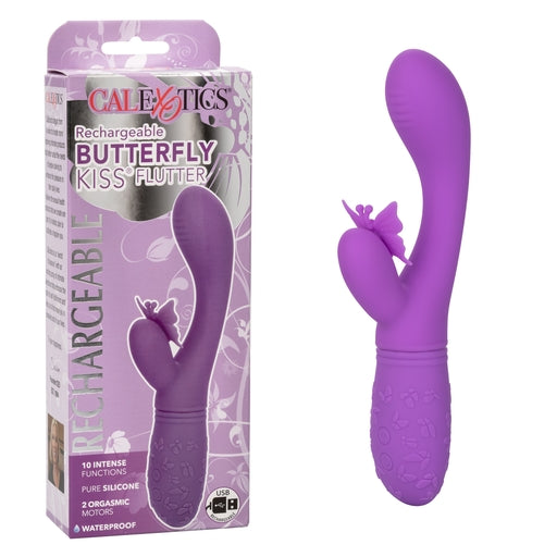 Butterfly Kiss Purple Silicone Vibrator with Motors