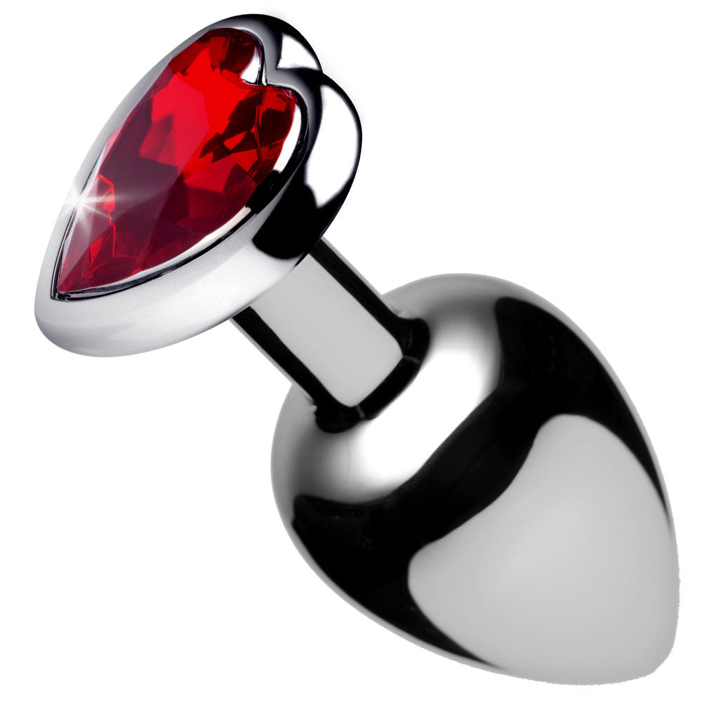 Red Heart Gem Small Anal Plug Lightweight Aluminum