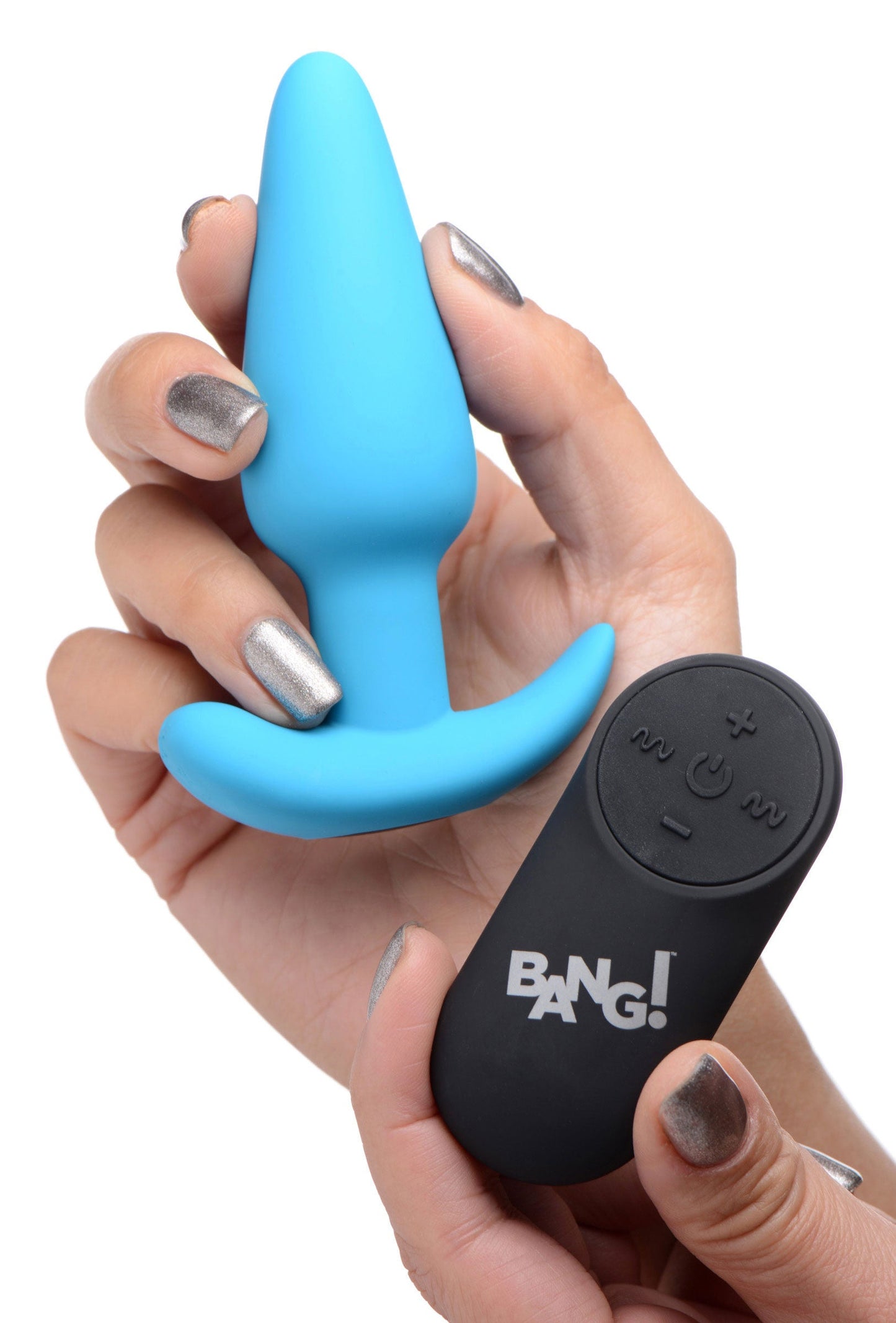 Remote Control Silicone Butt Plug 21X Vibrating Blue