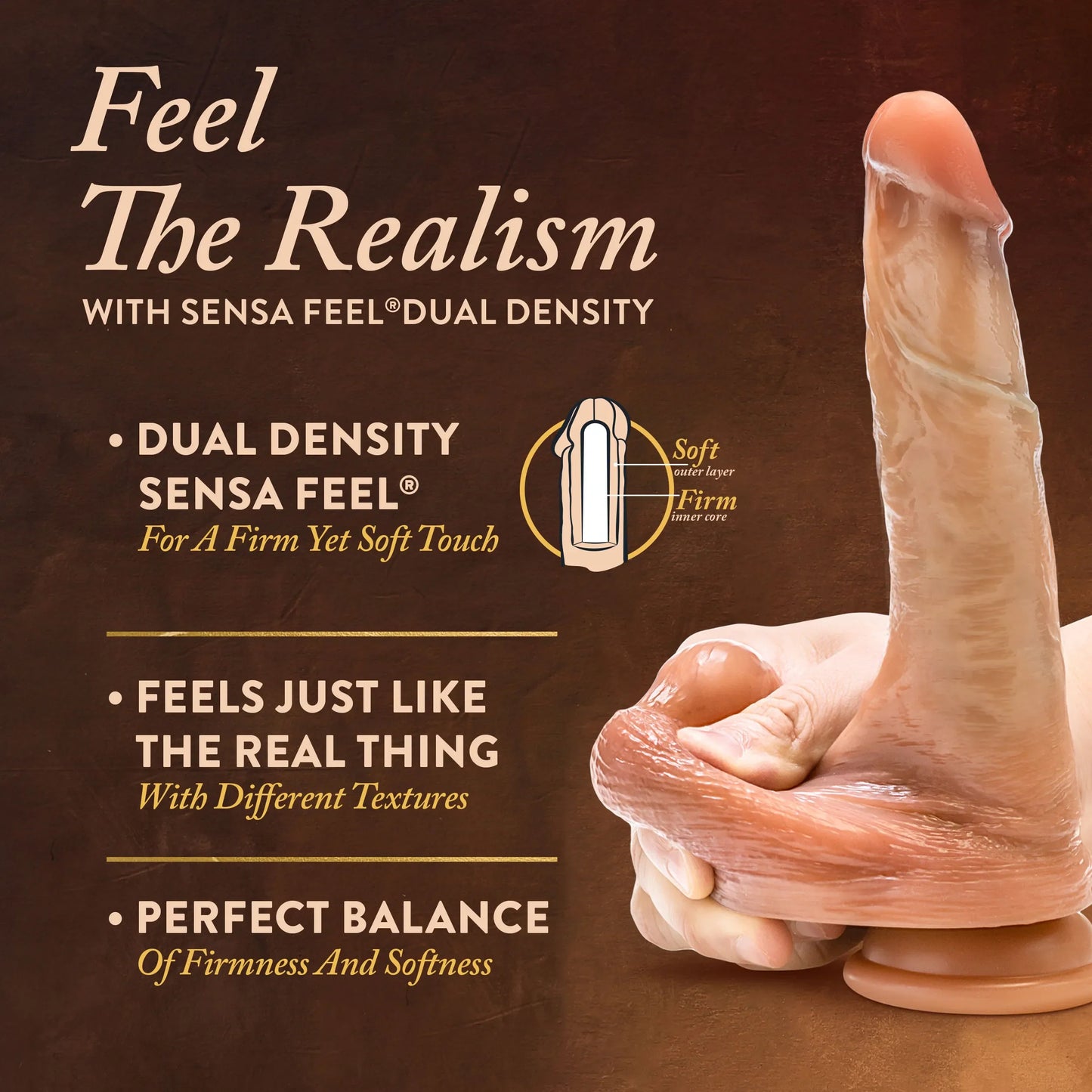 Renaissance DaVinci – 8 Inch Realistic Dual Density Dildo