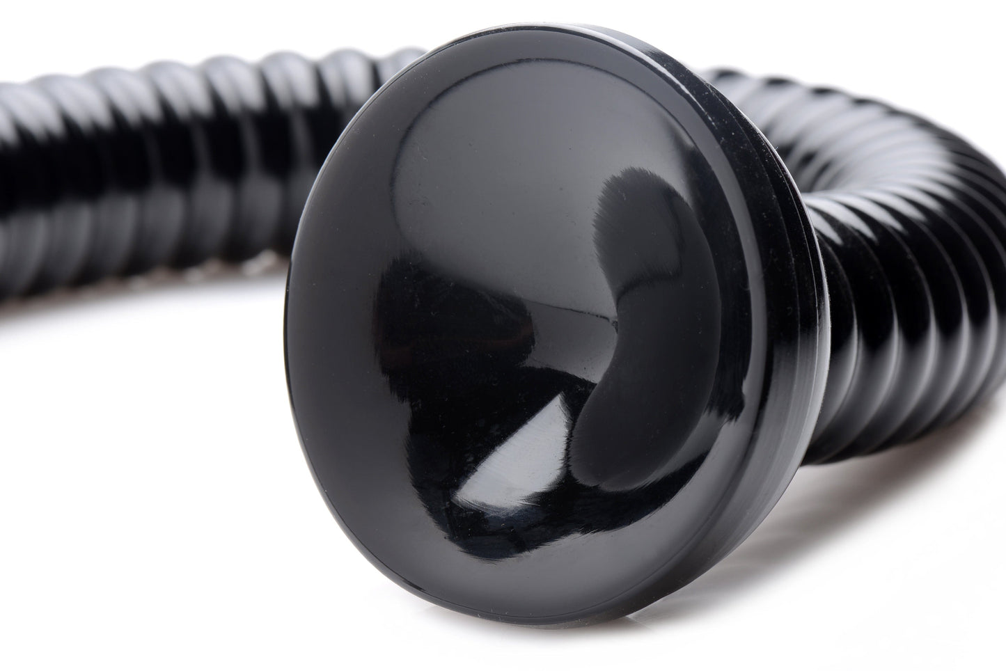 Ribbed Hose 19 Inch Flexible Dong with Suction Cup Base