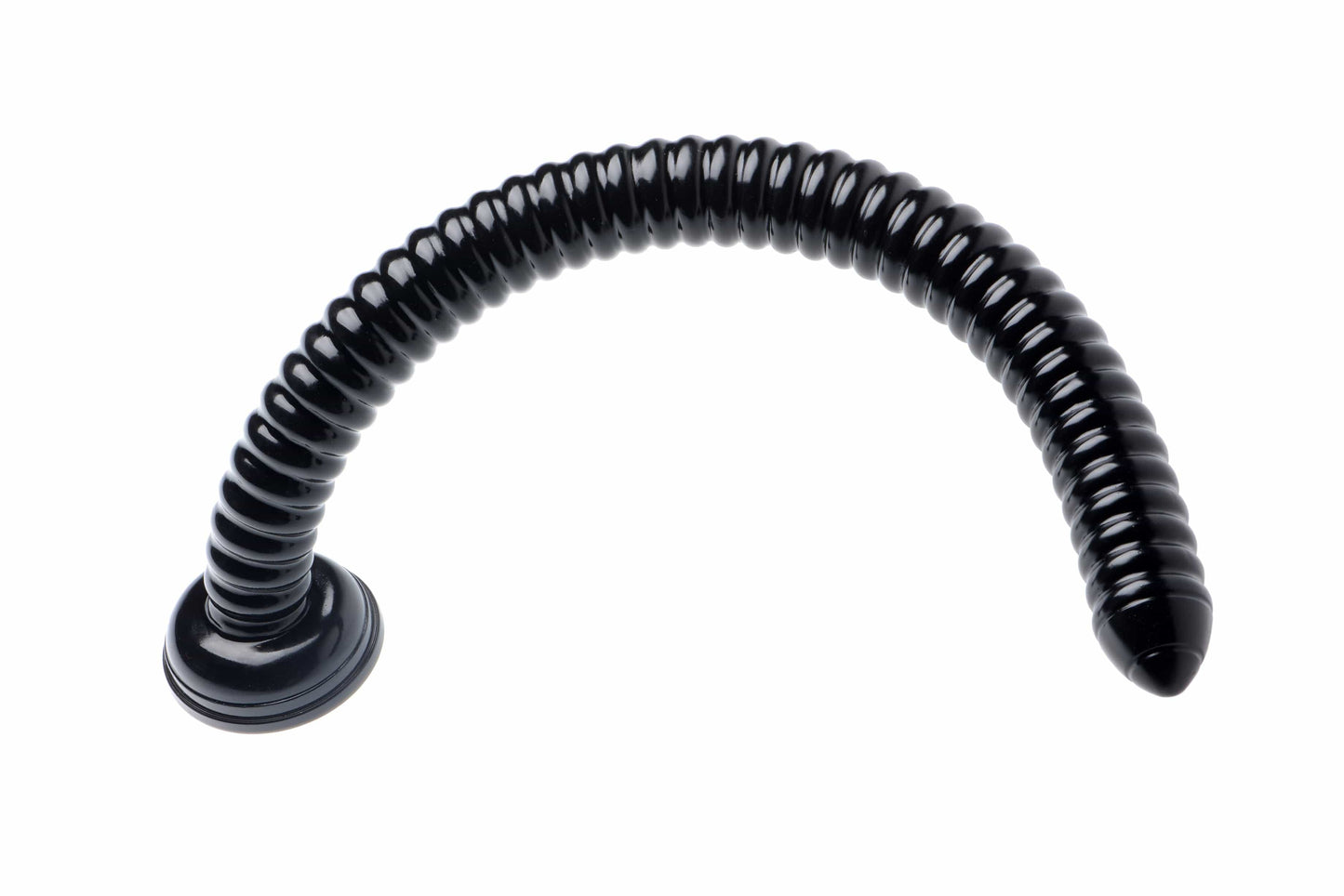 Ribbed Hose 19 Inch Flexible Dong with Suction Cup Base