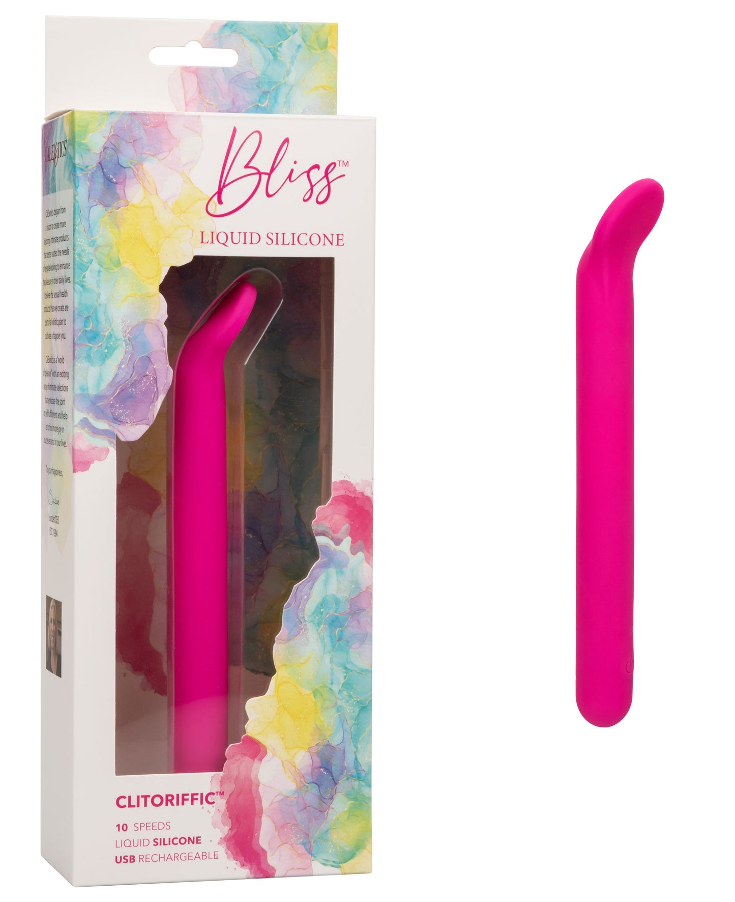 Bliss Liquid Silicone Clitoriffic Pink Flexible Vibrator with 10 Speeds and Rechargeable