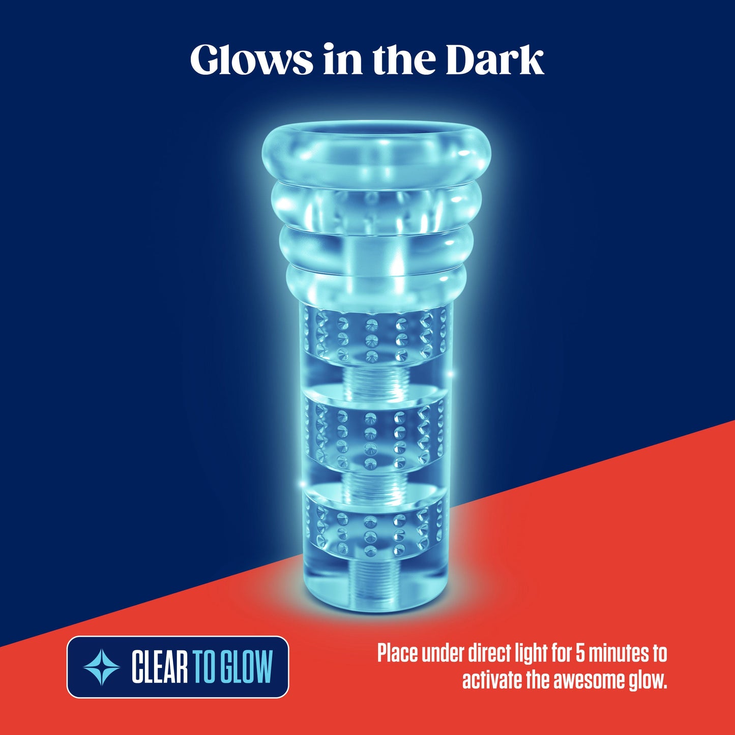 Rize Luz Clear Glow in the Dark Self-Lubricating Stroker