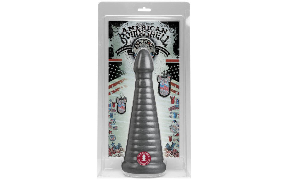 Rockeye 11 Inch Anal Dildo Gun Metal