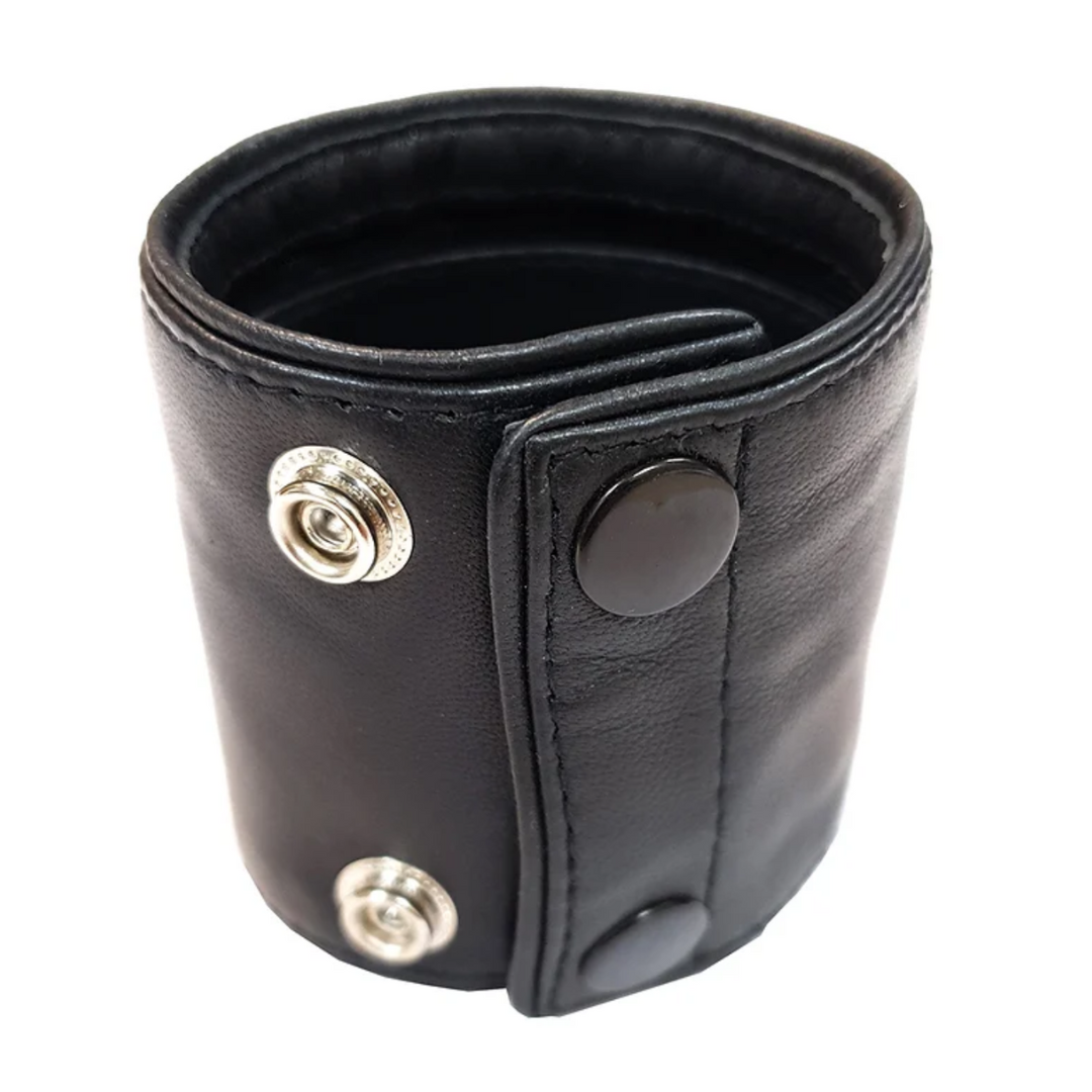 Rouge Black Leather Wrist Band Wallet With Colored Piping Medium