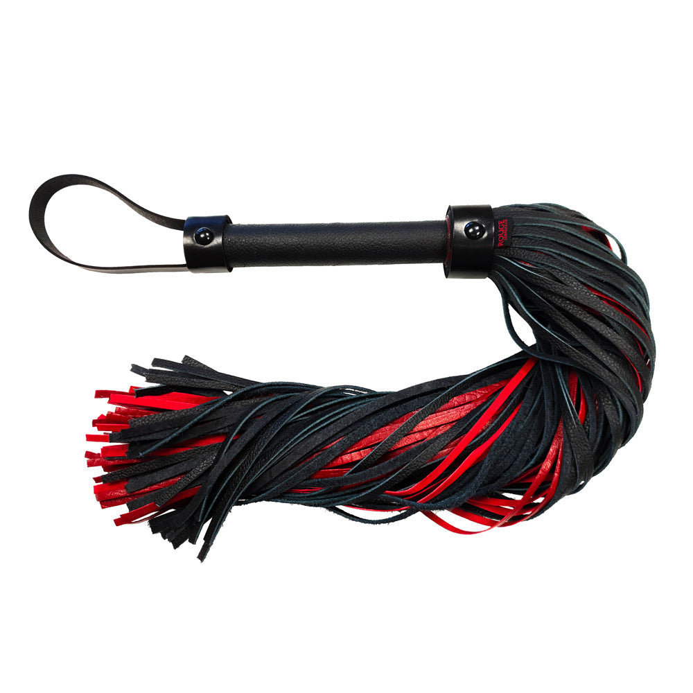 Rouge Garments Luxury Burgundy Croc Leather Flogger Whip