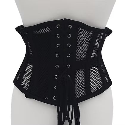 Rouge Mesh Corset in Black Small Medium