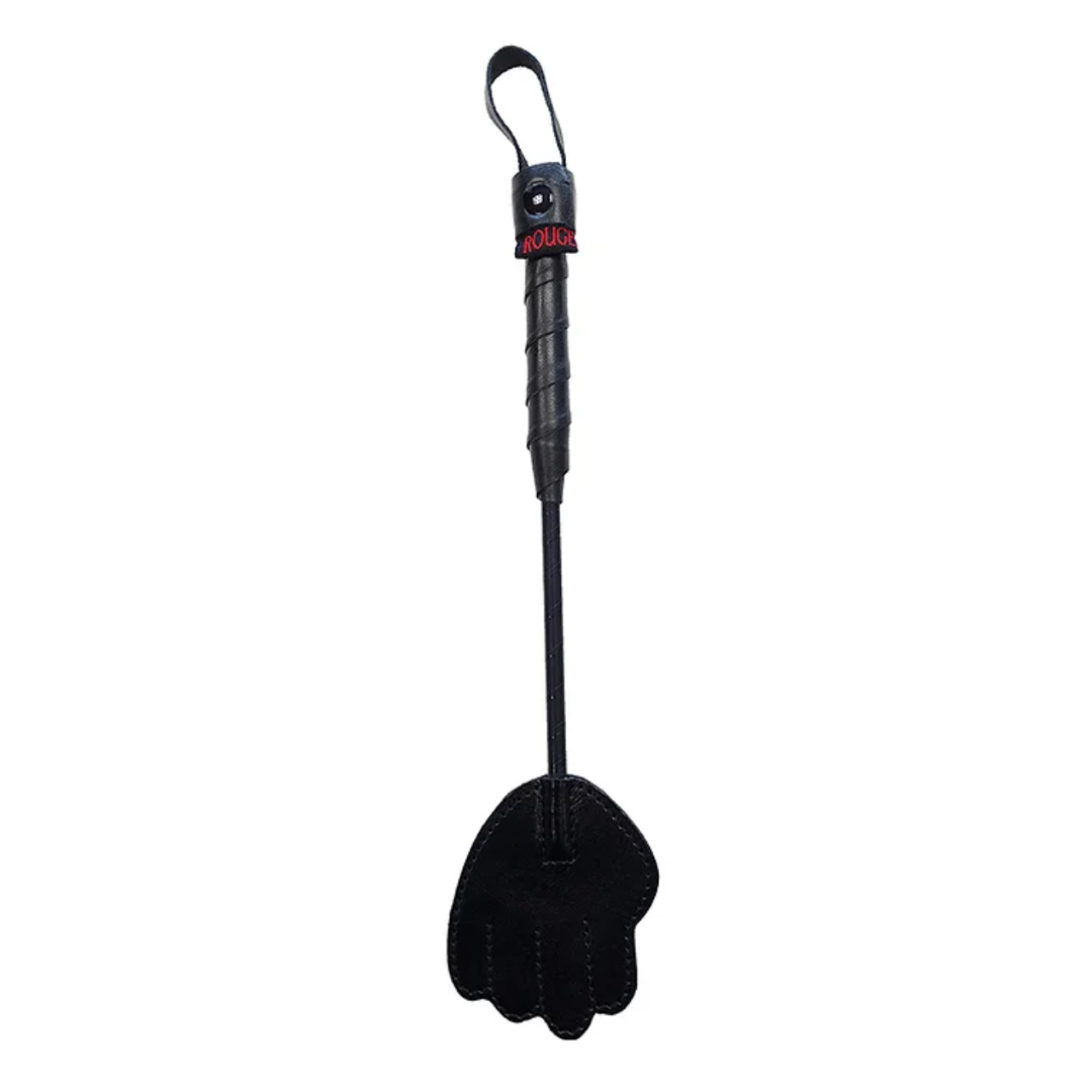 Rouge Mini Leather Hand Crop Paddle Black