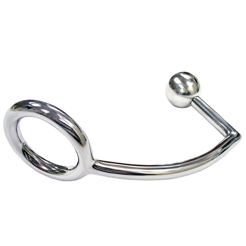 Rouge Stainless Steel Cock Ring With Ergonomic Anal Probe