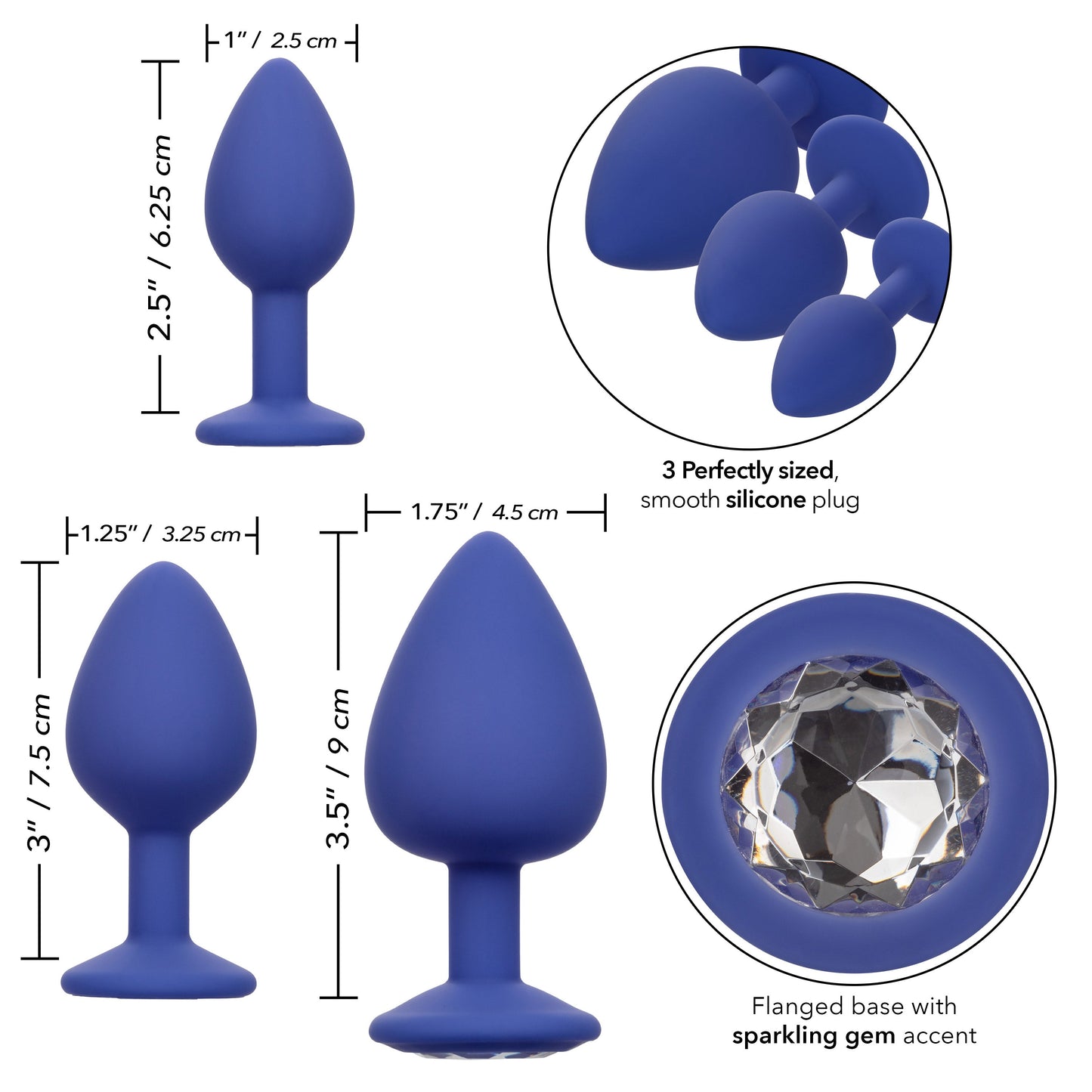 Cheeky Gems – Anal Training Kit with Three Graduated Anal Plugs