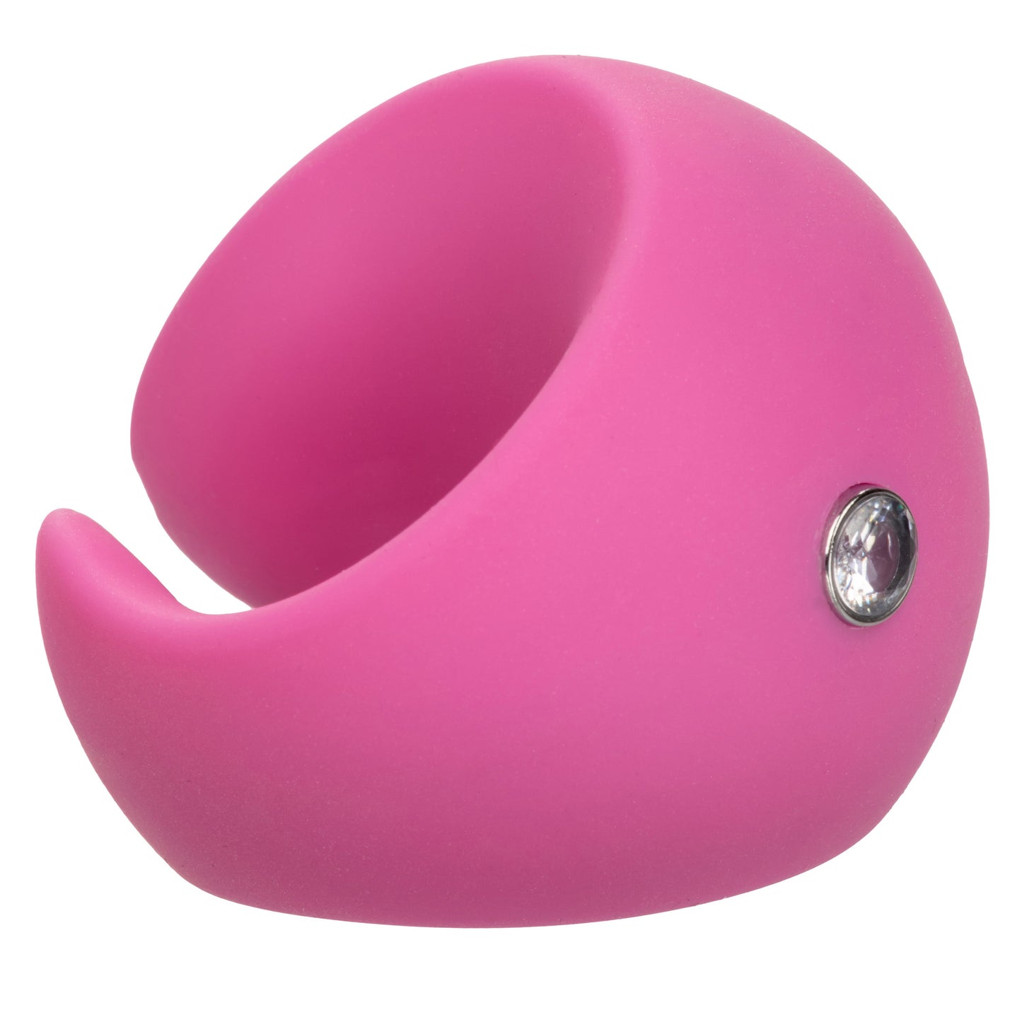 LuvMor "O"s Pink Mini Curved Massager with 10 Speeds, Liquid Silicone, Rechargeable, Waterproof