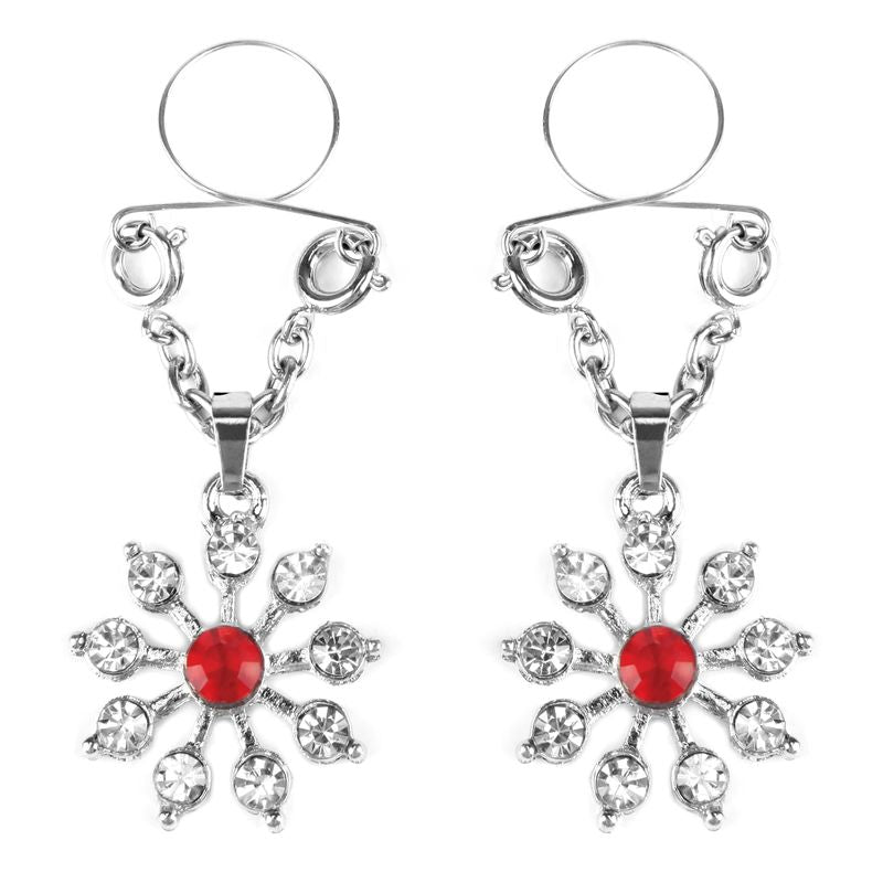 Ruby and Diamond Star Nipple Jewellery with Adjustable Rings