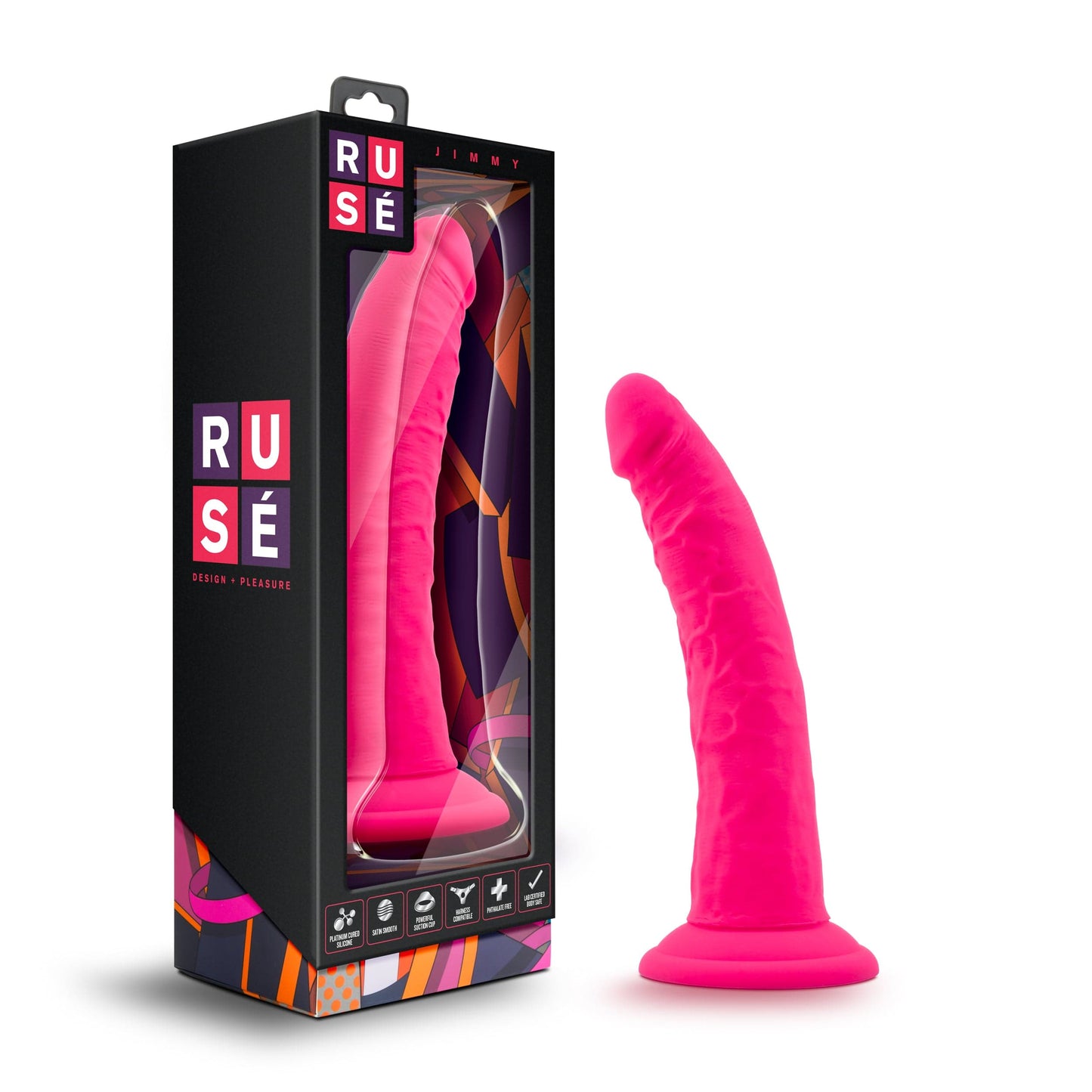 Ruse Jimmy Hot Pink Dildo 7 Inch Insertable Length
