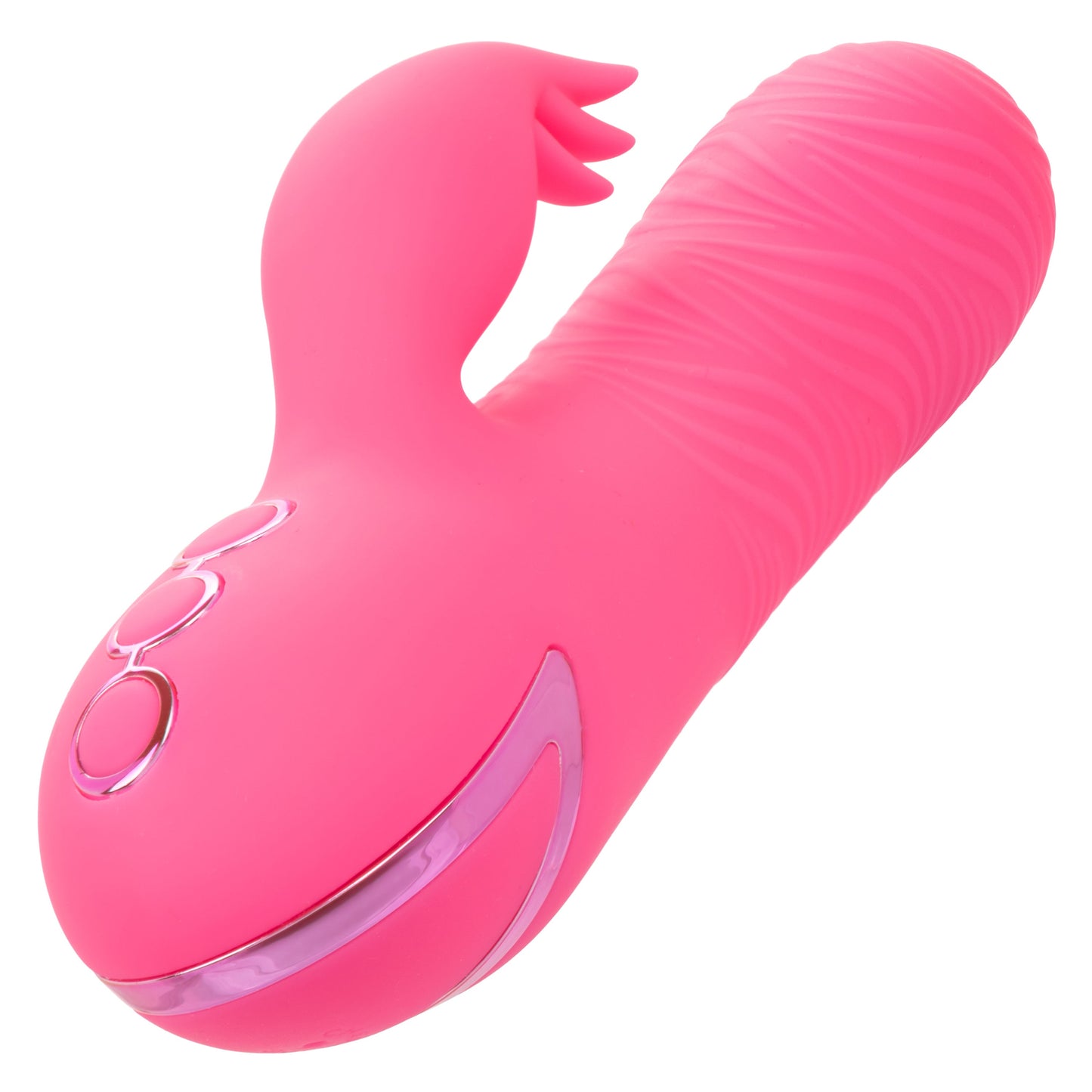 California Dreaming Sacramento Sweetie Pink Dual Stimulator with Rotating Beads and 10 Vibration Modes