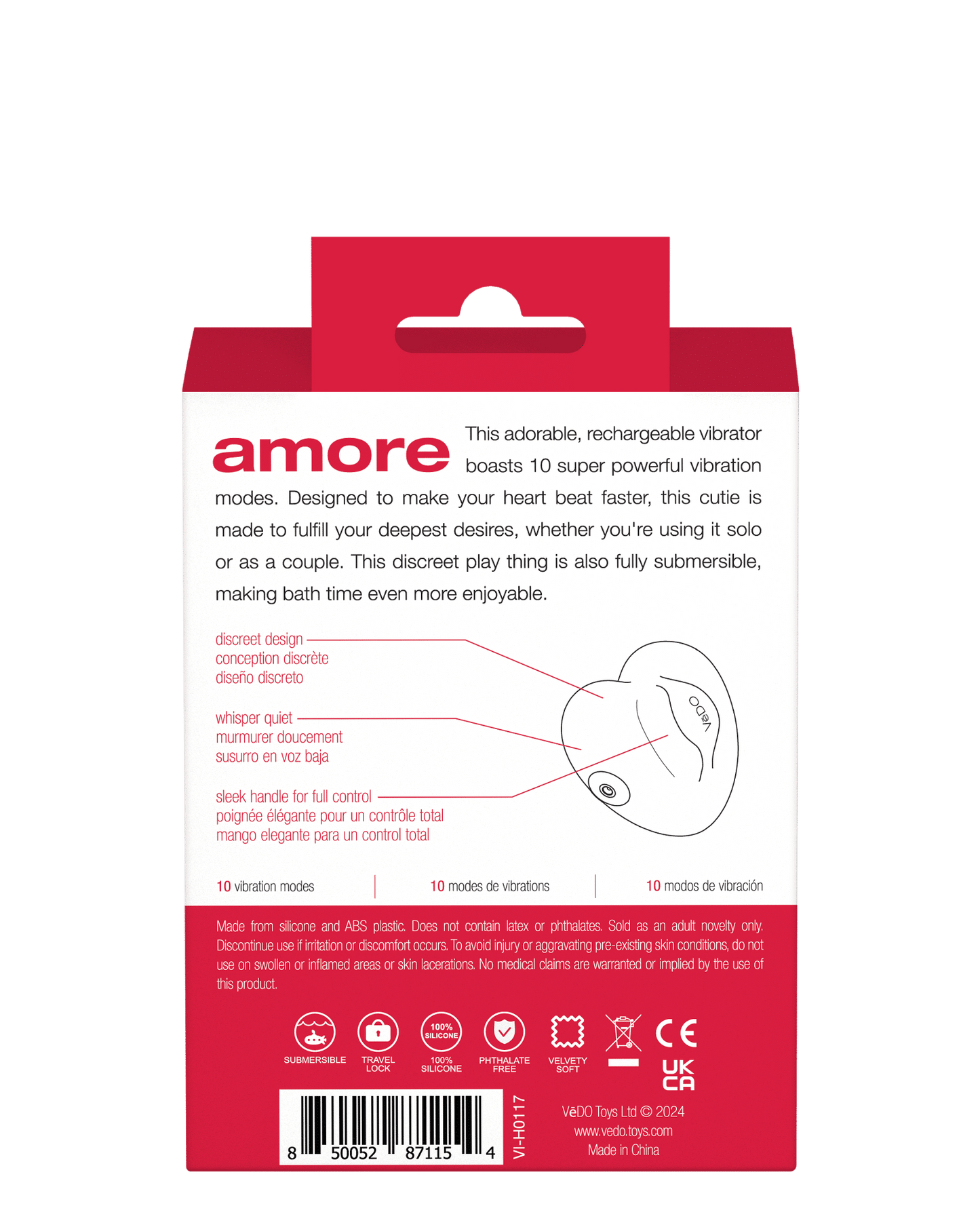 Amore Purple Vibrator with 10 Vibration Modes