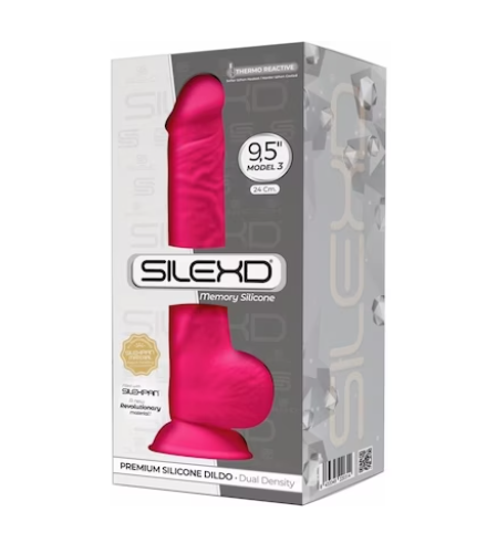 Silexd 9.5 Inch Model 3 Pink Premium Silicone Dildo with Suction Base