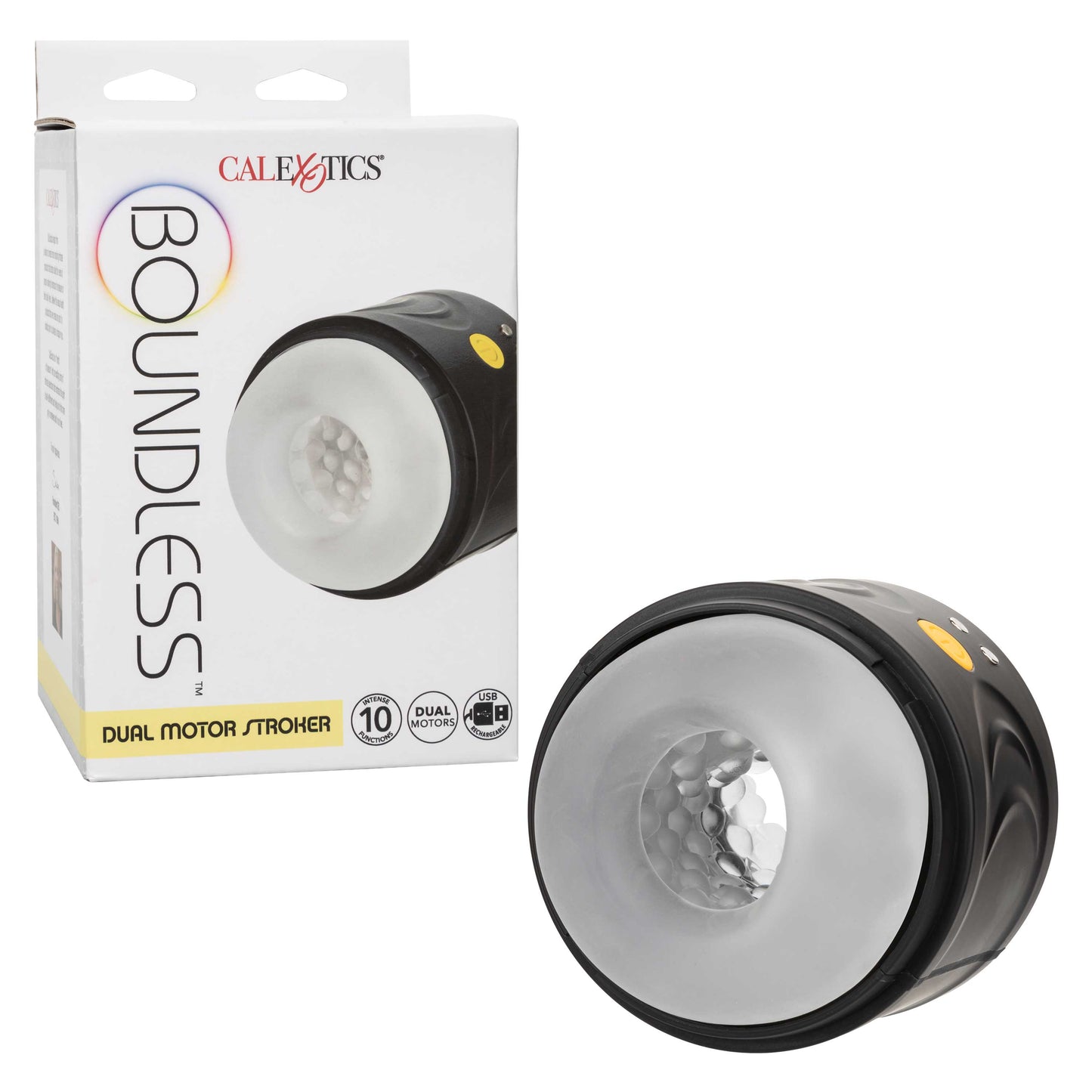 Boundless Dual Motor Stroker Black with Textured Chamber and 10 Function Settings