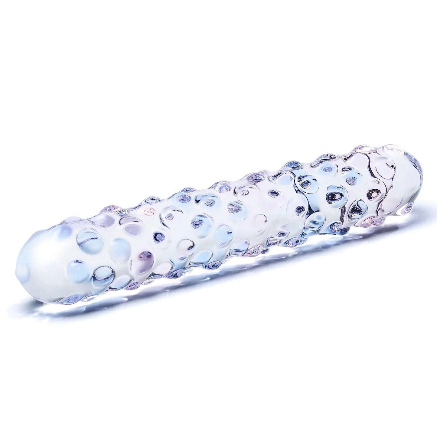 Purple Rose Nubby Glass Dildo 7 Inch Spiraled Pleasure Toy