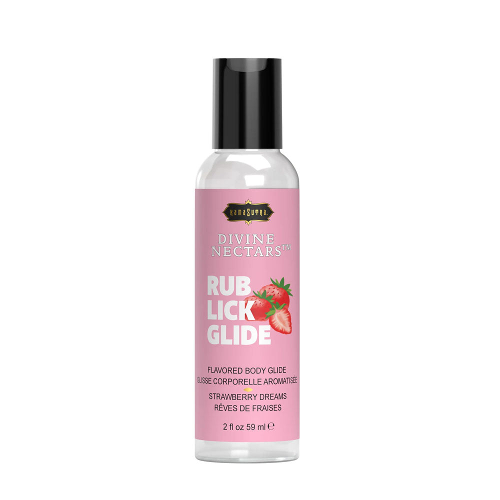 Divine Nectars Strawberry Flavored Body Glide Water-Based 2oz