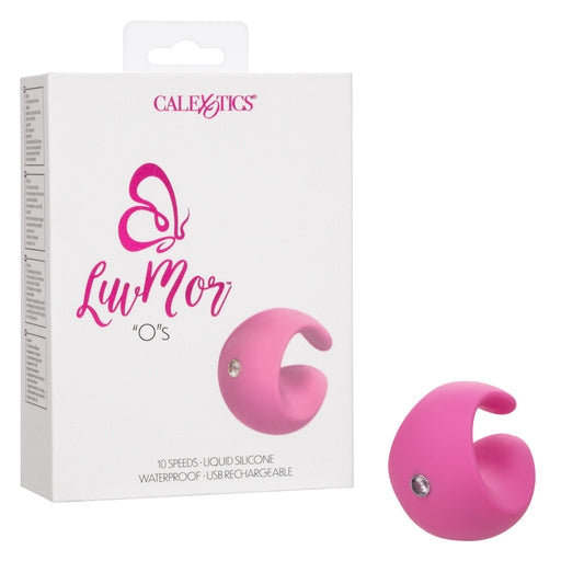 LuvMor "O"s Pink Mini Curved Massager with 10 Speeds, Liquid Silicone, Rechargeable, Waterproof