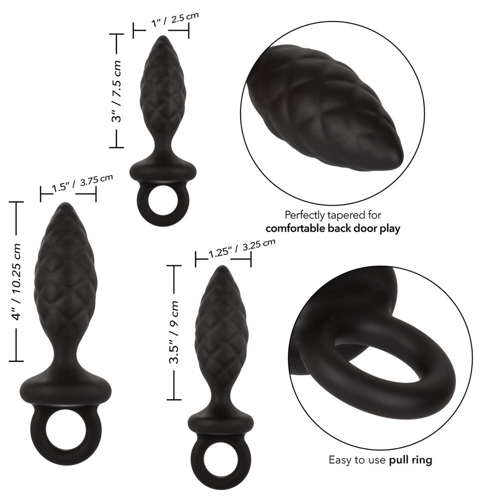 Silicone Anal Probe Kit – 3 Piece Graduated Anal Plug Set