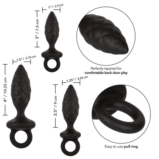 Silicone Anal Probe Kit – 3 Piece Graduated Anal Plug Set