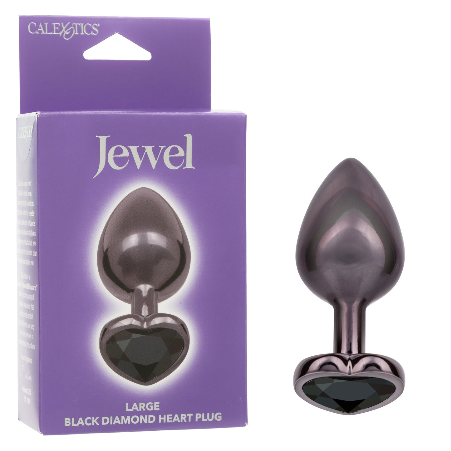 Jewel Large Black Diamond Heart Plug for Enhanced Stimulation