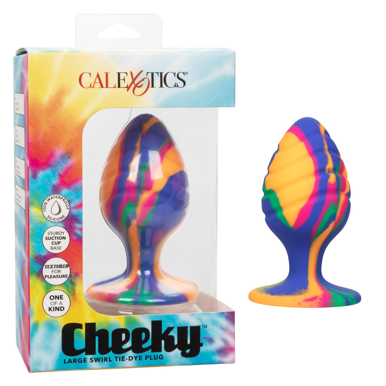 Cheeky Large Swirl Tie Dye – Colorful Large Butt Plug