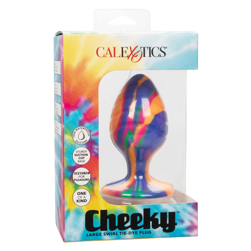 Cheeky Large Swirl Tie Dye – Colorful Large Butt Plug