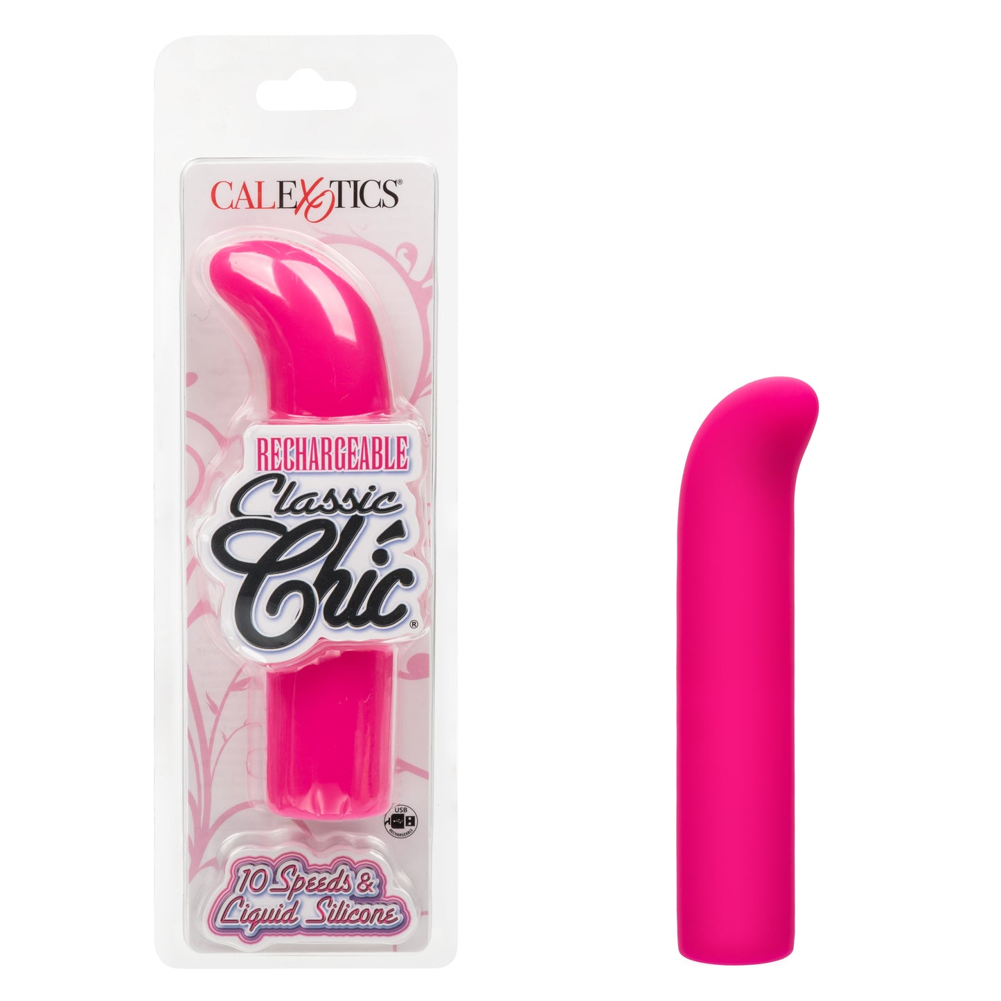 Classic Chic Mini G Liquid Silicone Pink Vibrating Massager
