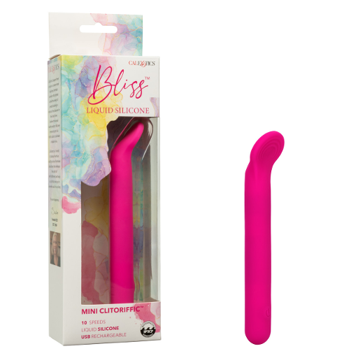 Bliss Liquid Silicone Mini Clitoriffic Vibrator, Pink, 10 Speed Rechargeable