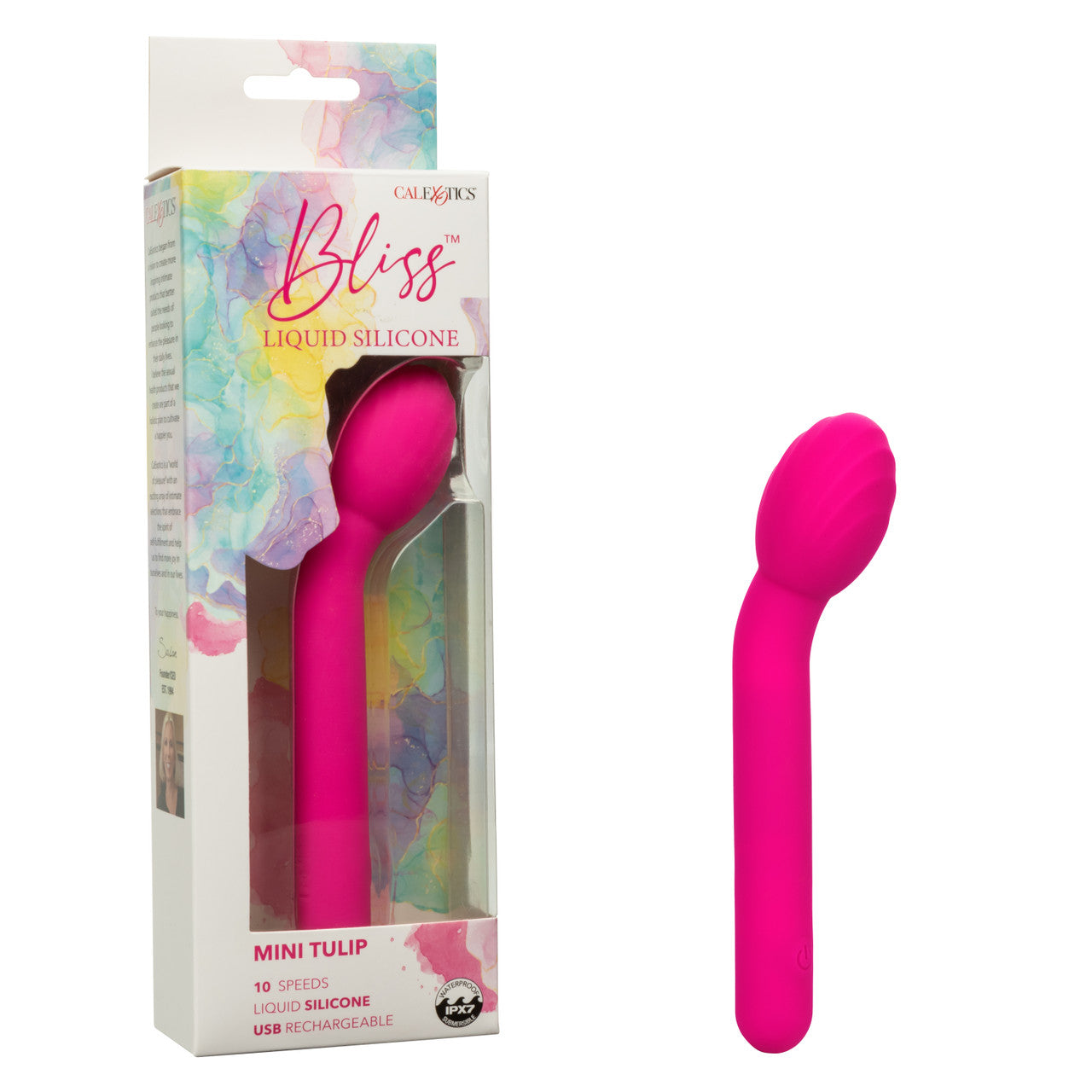 Bliss Liquid Silicone Mini Tulip Pink G-Spot Stimulator with 10 Vibration Speeds
