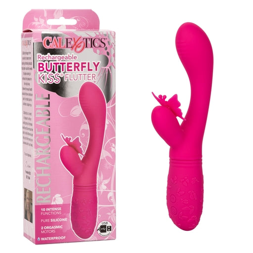 Butterfly Kiss Flutter Vibrator in Pink with 10 Vibration Functions and Dual Motors