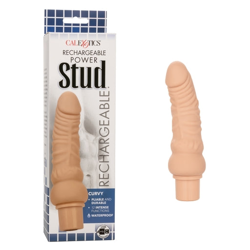 Power Stud Curvy Vibrator Ivory Flexible Silicone 12 Vibration Functions Waterproof