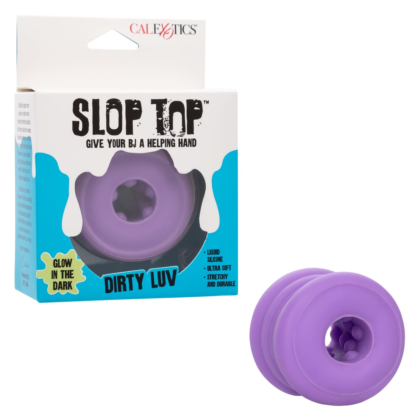 Slop Top Dirty Luv Glow in the Dark Purple Liquid Silicone Nubby Textured Stroker