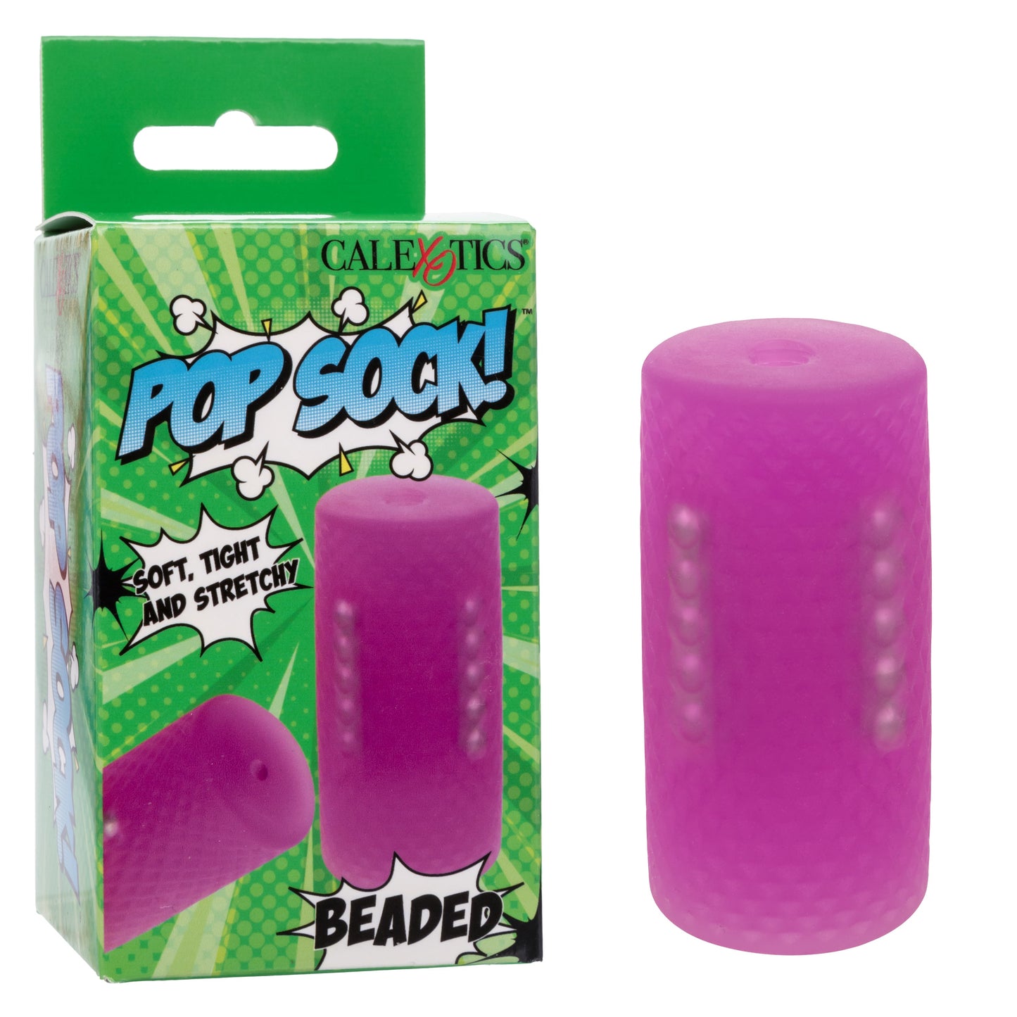 Pop Sock Beaded Purple Textured Soft Stretchy Male Stroker Sleeve