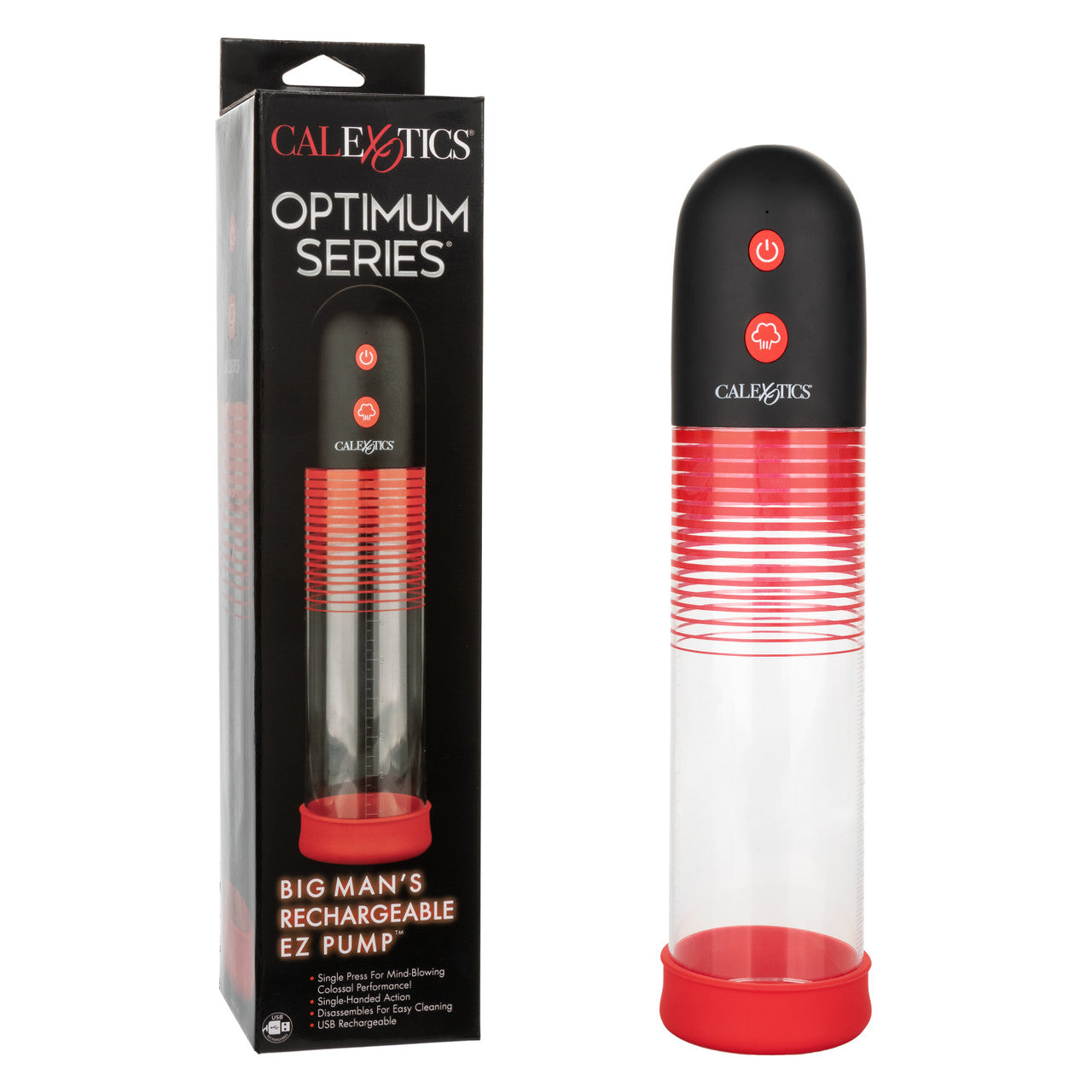 Optimum Series Big Man’s EZ Pump with Clear Cylinder and Red Silicone Base