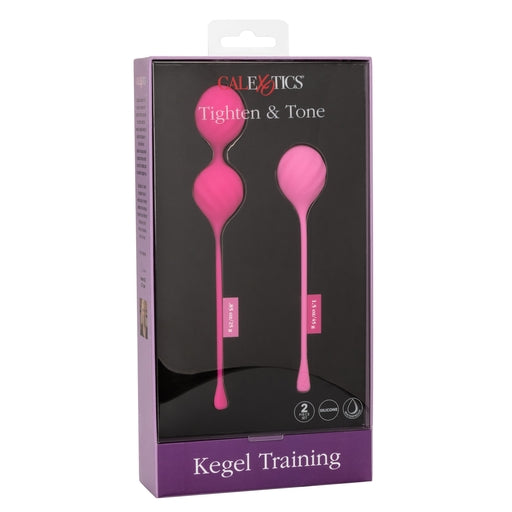 Cal Exotics Kegel Training 2-Piece Set Pink Silicone Weights 25g and 45g for Pelvic Floor Strengthening