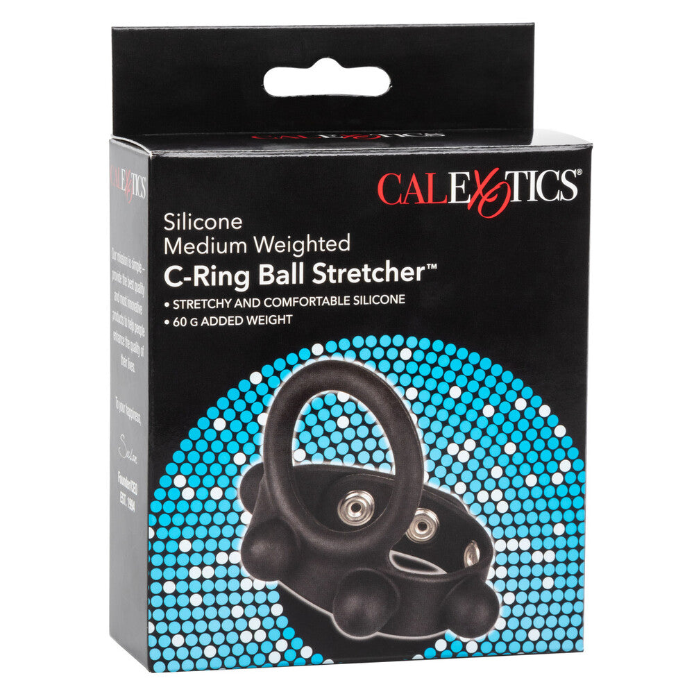 Medium Weighted Penis Ring and Ball Stretcher – Silicone Constriction Device